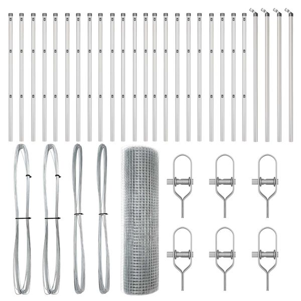 vidaXL Stup za ogradu Srebrno 50 x 0,6 m (12 x 12 mm mreža) Čelik