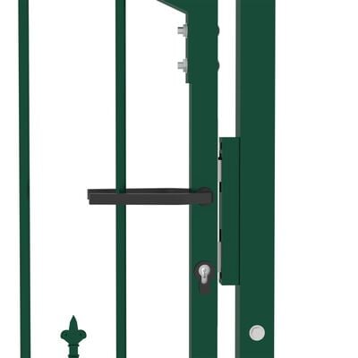 vidaXL Vrata za ogradu sa šiljcima čelična 100 x 100 cm zelena