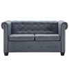 vidaXL Set sofa Chesterfield od umjetne bru&scaron;ene kože sivi