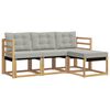 vidaXL Set vanjskih sofa s jastukom 4 pcs Bijela i svjetlosiva