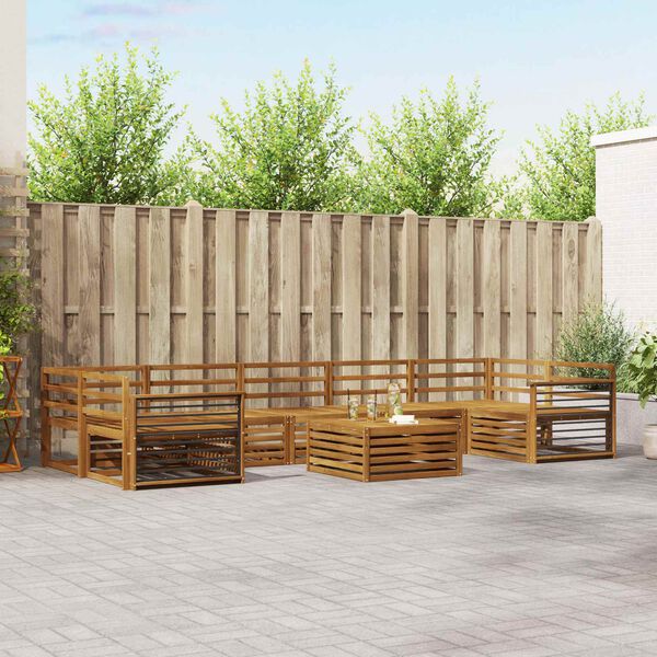 vidaXL Set vanjskih sofa 8 pcs Prirodna