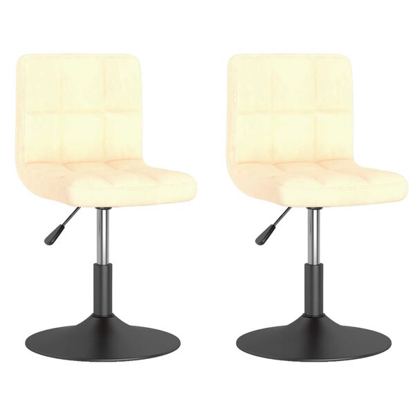 vidaXL Okretne blagovaonske stolice 2 kom krem baršunaste