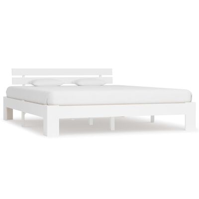 vidaXL Okvir za krevet od masivne borovine bijeli 180 x 200 cm