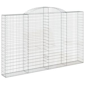 vidaXL Gabionska ko&scaron;ara s lukom 300x30x180/200 cm pocinčano željezo