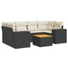 vidaXL 7-dijelni set vrtnih sofa od poliratana s jastucima crni
