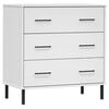 vidaXL Komoda s 3 ladice bijela 77x40x79,5 cm od masivnog drva OSLO