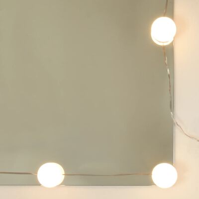 vidaXL Ormarić s ogledalom i LED svjetlima crni 76 x 15 x 55 cm