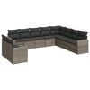 vidaXL 10-dijelni set vrtnih sofa od poliratana s jastucima sivi