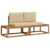 vidaXL Set vanjskih sofa s jastukom 2 pcs Prirodna