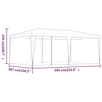 vidaXL Šator za zabave sa 6 mrežastih bočnih zidova antracit 6x4m HDPE