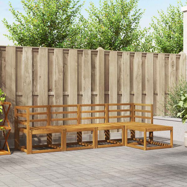 vidaXL Set vanjskih sofa 5 pcs Prirodna Čvrsto drvo akacije