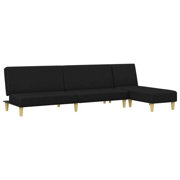 vidaXL 2-dijelni set sofa crni od tkanine