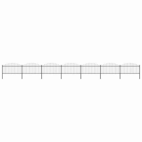 vidaXL Vrtna ograda s vrhom koplja Čelik 1248 x 150 cm Crna