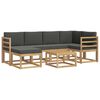 vidaXL Set vanjskih sofa 7 pcs Bijela i antracit Čvrsto drvo akacije