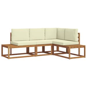 vidaXL Set vanjskih sofa s jastukom 4 Komad Prirodna i krem