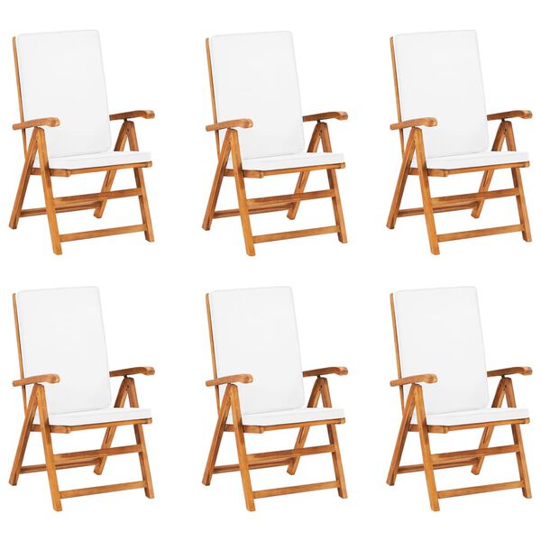 vidaXL 7-dijelni vrtni blagovaonski set s jastucima masivna tikovina