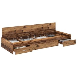 vidaXL Krevetna konstrukcija Staro drvo 100 x 200 cm Konstruirano drvo