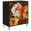 vidaXL Komoda GENNEP Print ljiljana 66 x 36,5 x 76 cm Crni hrast