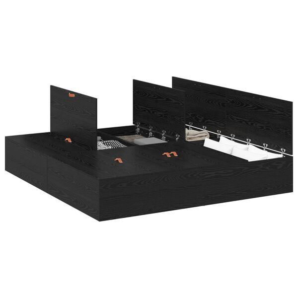 vidaXL Krevet s ladicama Crni hrast 180 x 200 cm Konstruirano drvo