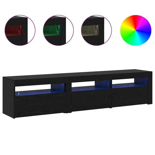 vidaXL TV ormar 2 pcs Crni hrast 180 x 35 x 40 cm Konstruirano drvo