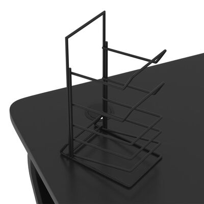 vidaXL Igraći stol s nogama u oblika slova ZZ crni 90 x 60 x 75 cm