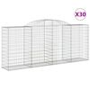 vidaXL Lučne gabionske ko&scaron;are 30kom 300x50x120/140cm pocinčano željezo