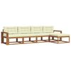 vidaXL Set vanjskih sofa s jastukom 5 pcs Prirodna i krem