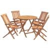 vidaXL 5-dijelni sklopivi vrtni bistro set Prirodna Čvrsto teak drvo
