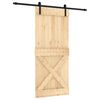 vidaXL Klizna vrata 90 x 210 cm Čvrsta borovina (neobrađena)
