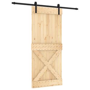 vidaXL Klizna vrata 90 x 210 cm Čvrsta borovina (neobrađena)