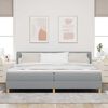 vidaXL Boxspring krevet s madracem Svjetlosiva 200 x 200 cm tkanina