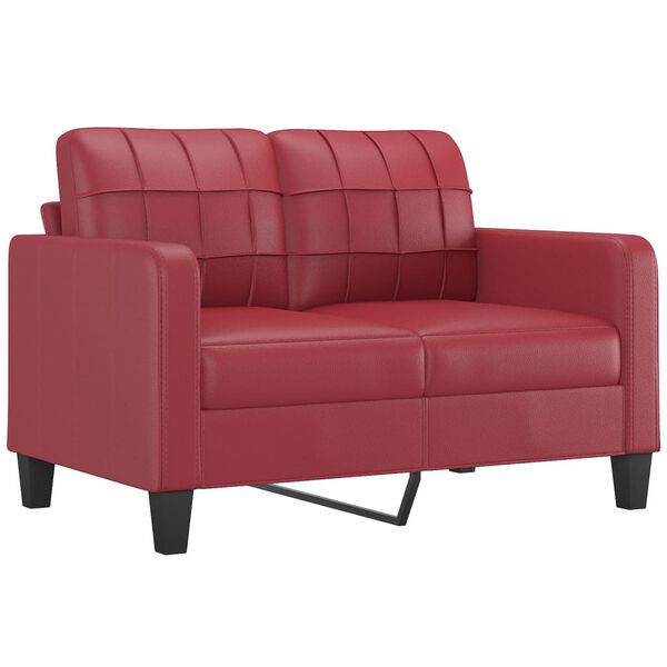 vidaXL 3-dijelni set sofa s jastucima boja vina od umjetne kože