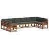 vidaXL Set vanjskih sofa 10 kom. Prirodna i antracit