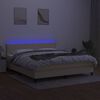 vidaXL Krevet box spring s madracem LED krem 180x200 cm od tkanine