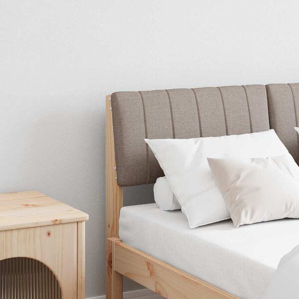 vidaXL Tapecirani uzglavlje Sivo-smeđa 120 cm Čvrsto borovo drvo