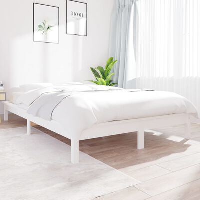 vidaXL Okvir za krevet bijeli 160x200 cm od masivne borovine