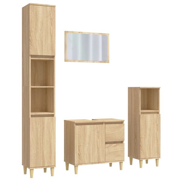 vidaXL 4-dijelni set kupaonskog namje&scaron;taja boja hrasta sonome drveni