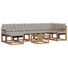 vidaXL Set vanjskih sofa s jastukom 8 pcs Prirodna i svijetlo siva
