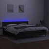 vidaXL Krevet box spring s madracem LED crni 200x200 cm od tkanine