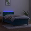 vidaXL Krevet box spring s madracem LED tamnoplavi 90x190 cm bar&scaron;un