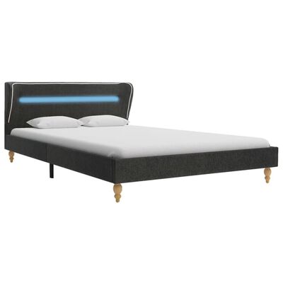 vidaXL Okvir za krevet od jute s LED svjetlom tamnosivi 120 x 200 cm