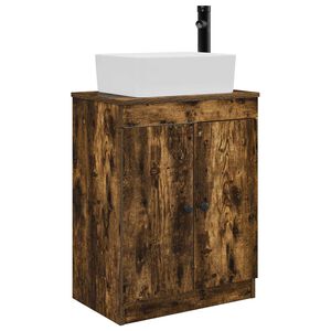 vidaXL Kupaonski umivaonik s sudoperom Dimljeni hrast 54 x 35 x 83 cm