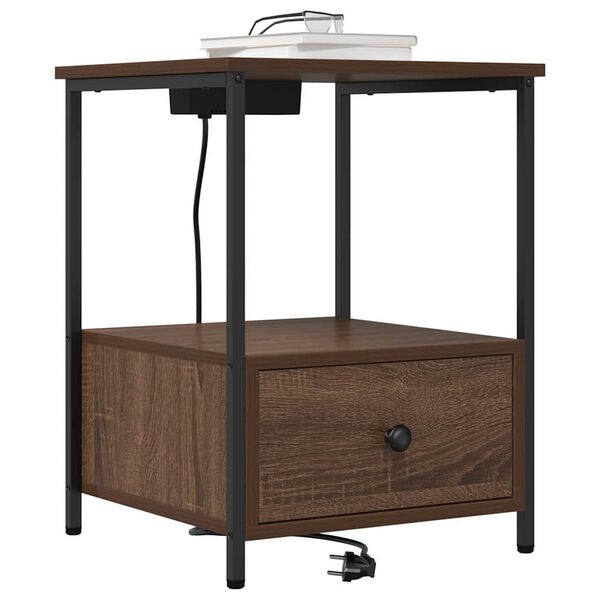 vidaXL Noćni ormar 2 pcs Smeđi hrast 42 x 41 x 56 cm Konstruirano drvo