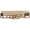 vidaXL Set vanjskih sofa 6 kom. Prirodna i bež