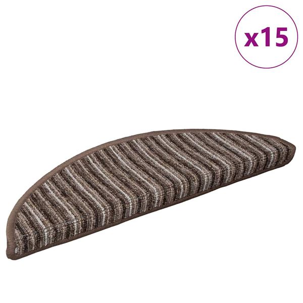 vidaXL Samoljepljivi stepenasti ulošci 15 pcs Smeđa 56 x 17 x 3 cm