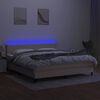 vidaXL Krevet box spring s madracem LED krem 160x200 cm od tkanine