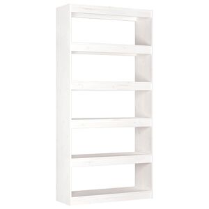 vidaXL Ormarić za knjige / pregrada bijeli 80x30x167,4 cm od borovine
