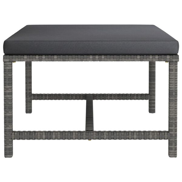 vidaXL Modularni tabure s jastukom sivi od poliratana