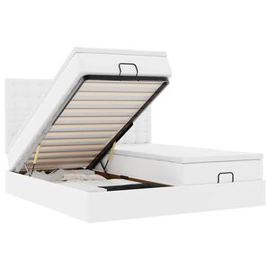 vidaXL Okvir kreveta s madracima čisto bijela 180x200cm umjetna koža