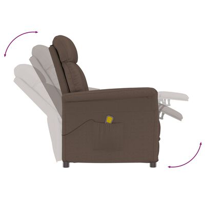 vidaXL Masažna fotelja od umjetne brušene kože smeđa